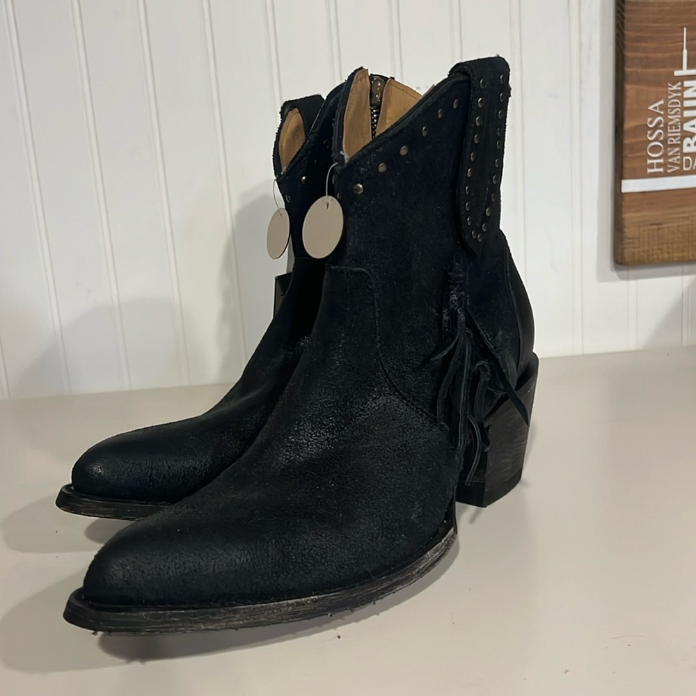 Leather Cowboy Booties